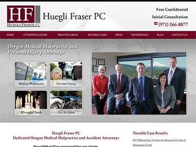 Law Firm Website design for Huegli Fraser PC