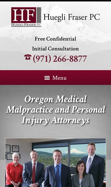 Responsive Mobile Attorney Website for Huegli Fraser PC