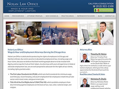 Law Firm Website design for Nolan Law Office