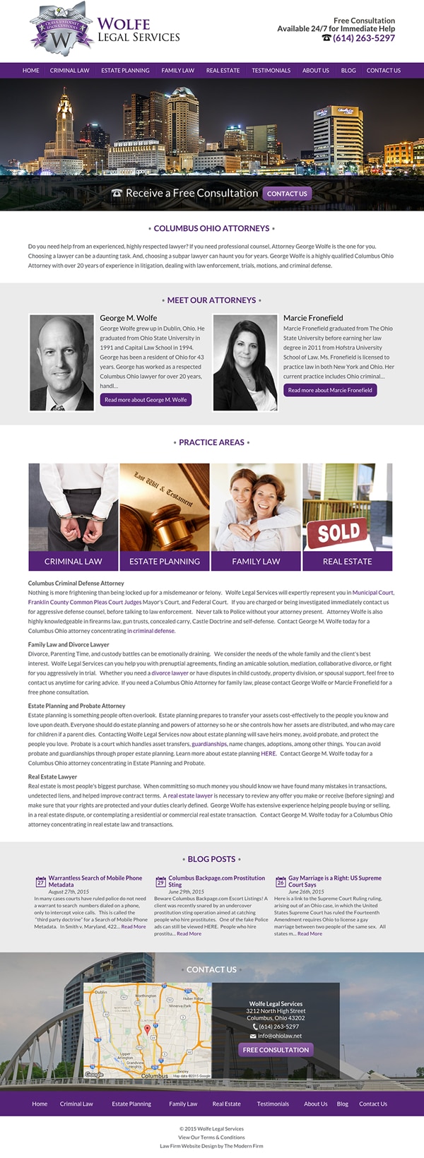 Law Firm Website Design for Wolfe Legal Services