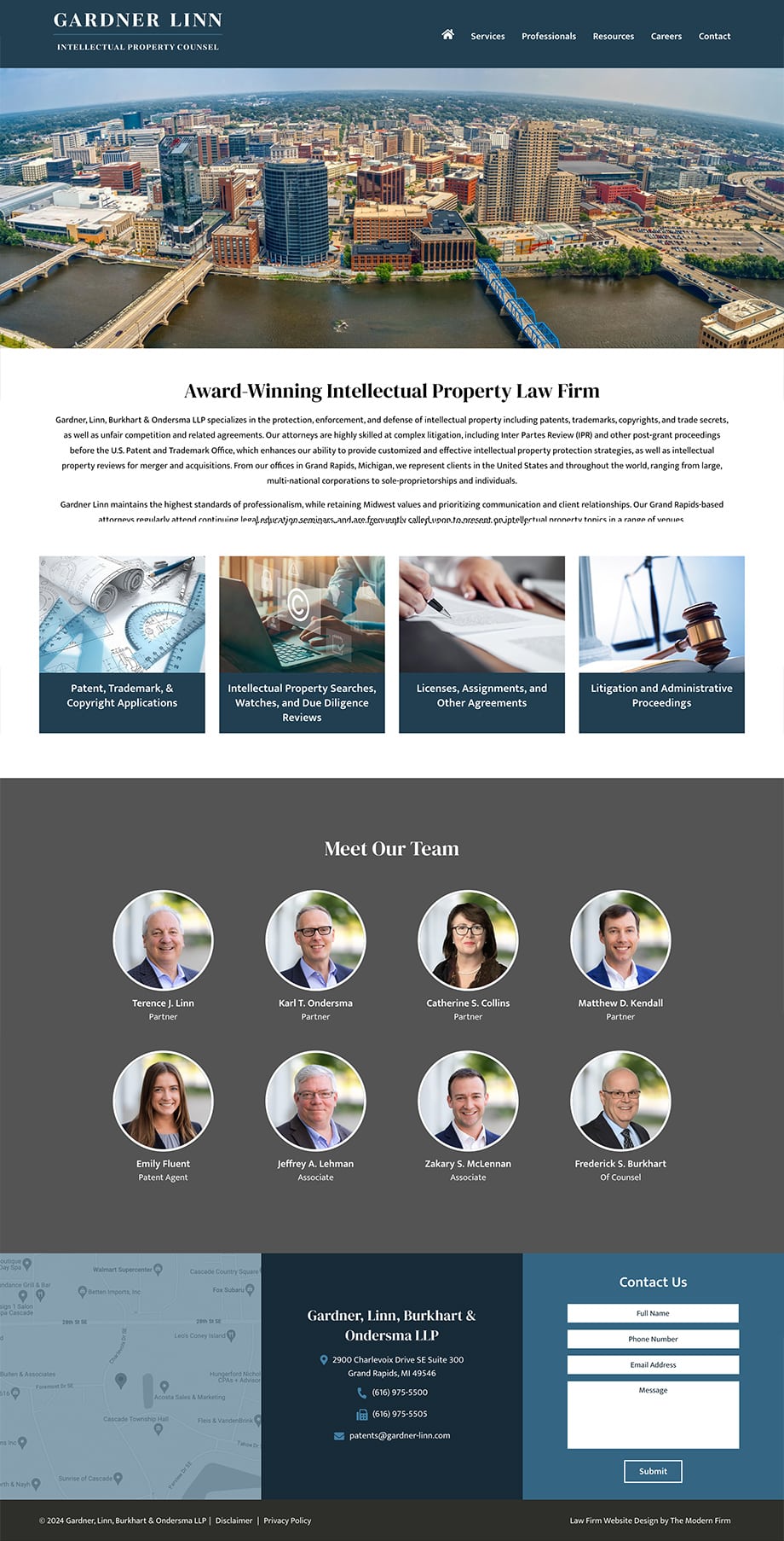 Law Firm Website Design for Gardner Linn Burkhart & Flory LLP