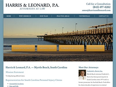 Law Firm Website design for Harris & Leonard, P.A.