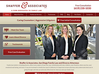 Law Firm Website design for Shaffer & Associates APC