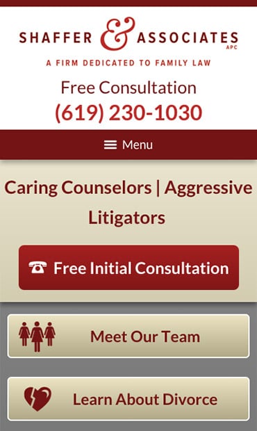 Responsive Mobile Attorney Website for Shaffer & Associates APC