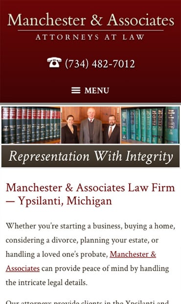 Responsive Mobile Attorney Website for Manchester & Associates