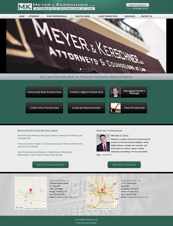 Law Firm Website Design for Meyer & Kerschner, Ltd.