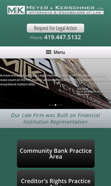 Responsive Mobile Attorney Website for Meyer & Kerschner, Ltd.