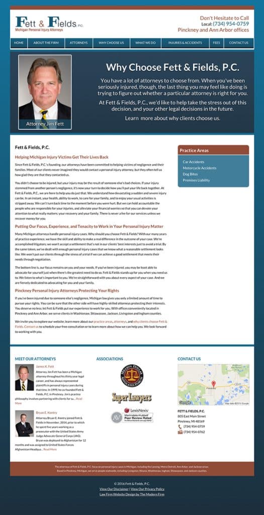 Pinckney Michigan Law Firm Website Design