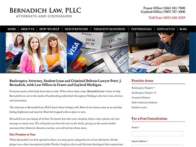 Law Firm Website design for Bernadich Law, PLLC