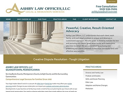 Law Firm Website design for Ashby Law Offices, LLC