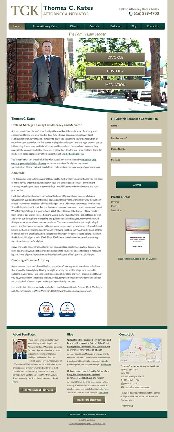 Law Firm Website Design for Thomas C. Kates, Attorney & Mediator