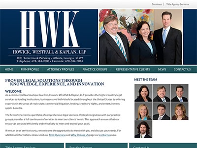 Law Firm Website design for Howick, Westfall & Kaplan…