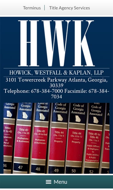 Responsive Mobile Attorney Website for Howick, Westfall & Kaplan, LLP