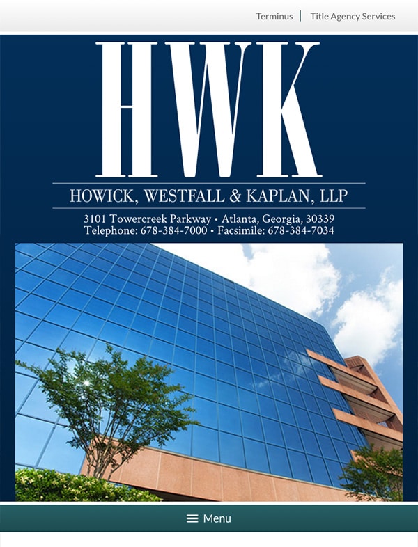 Mobile Friendly Law Firm Webiste for Howick, Westfall & Kaplan, LLP