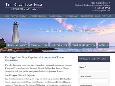 Law Firm Website design for The Rigat Law Firm