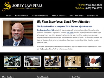 Law Firm Website design for The Sorey Law Firm, PLLC