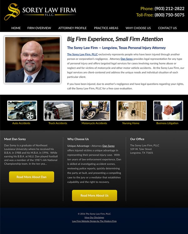 Law Firm Website Design for The Sorey Law Firm, PLLC