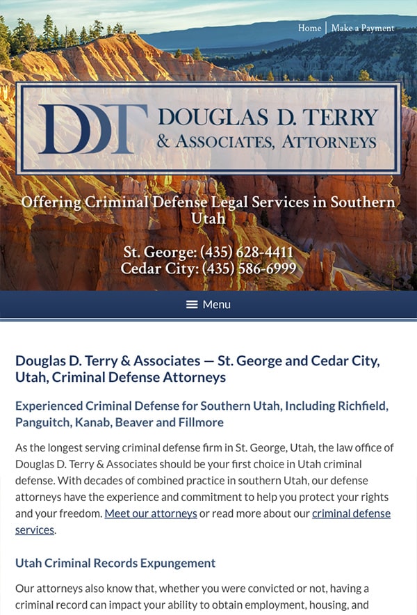 Mobile Friendly Law Firm Webiste for Douglas D. Terry & Associates, Attorneys PLLC