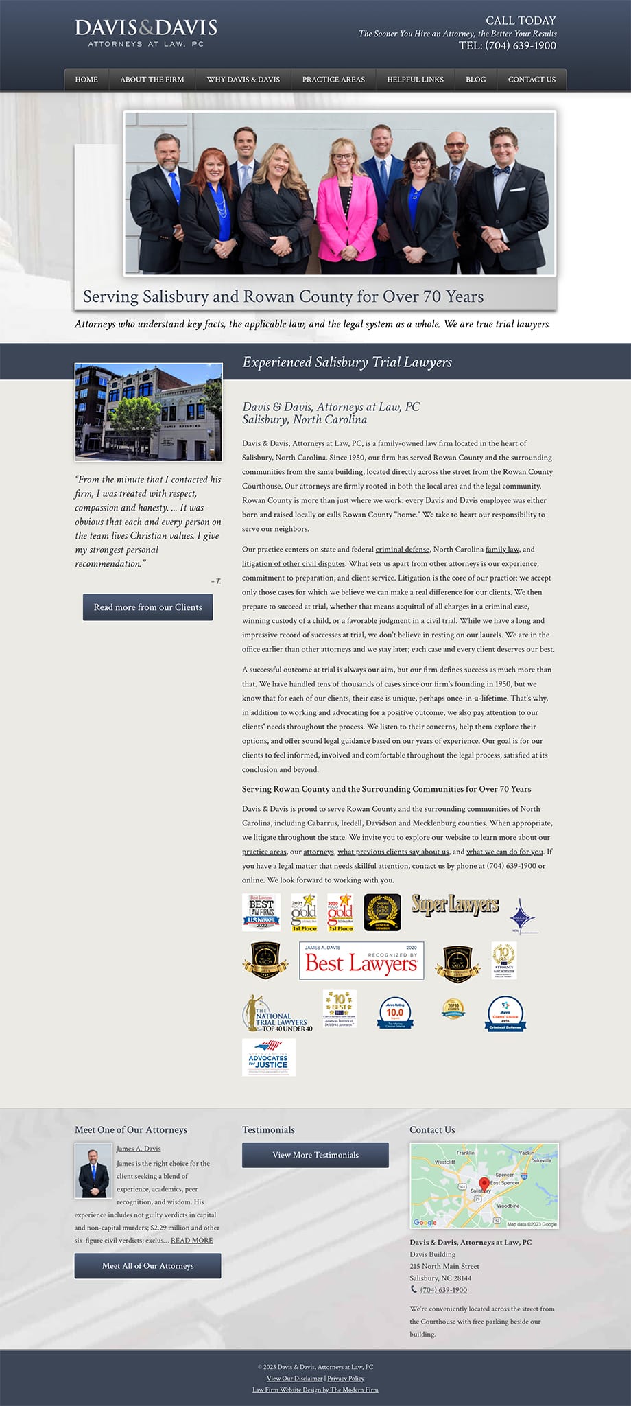 Law Firm Website Design for Davis & Davis, Attorneys at Law, PC