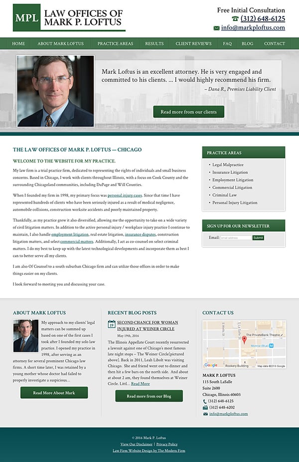 Law Firm Website Design for Law Offices of Mark P. Loftus