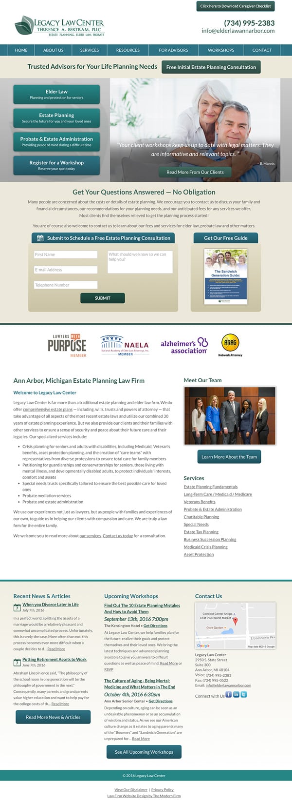 Law Firm Website Design for Legacy Law Center