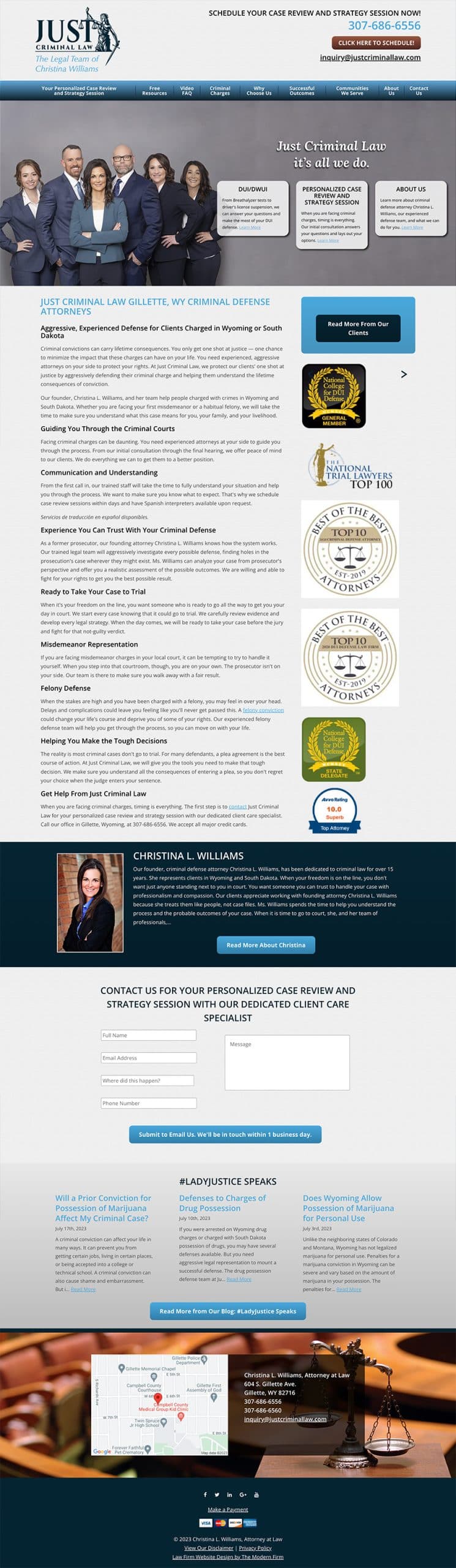 Law Firm Website Design for Just Criminal Law