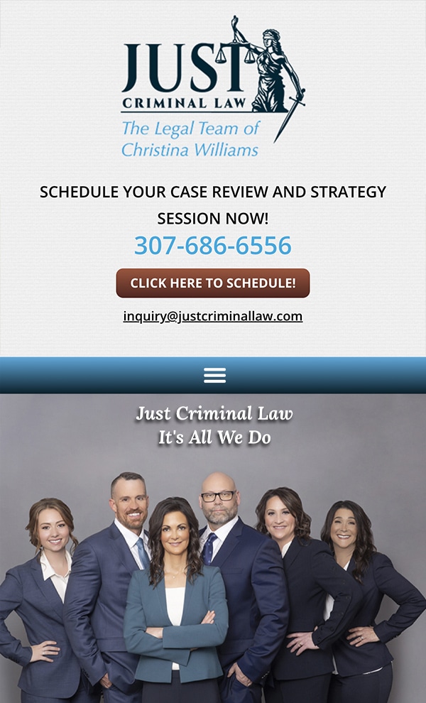 Mobile Friendly Law Firm Webiste for Just Criminal Law