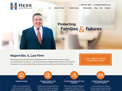 Law Firm Website design for Hess Law Firm, LLC