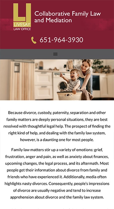 Responsive Mobile Attorney Website for Livesay Law Office