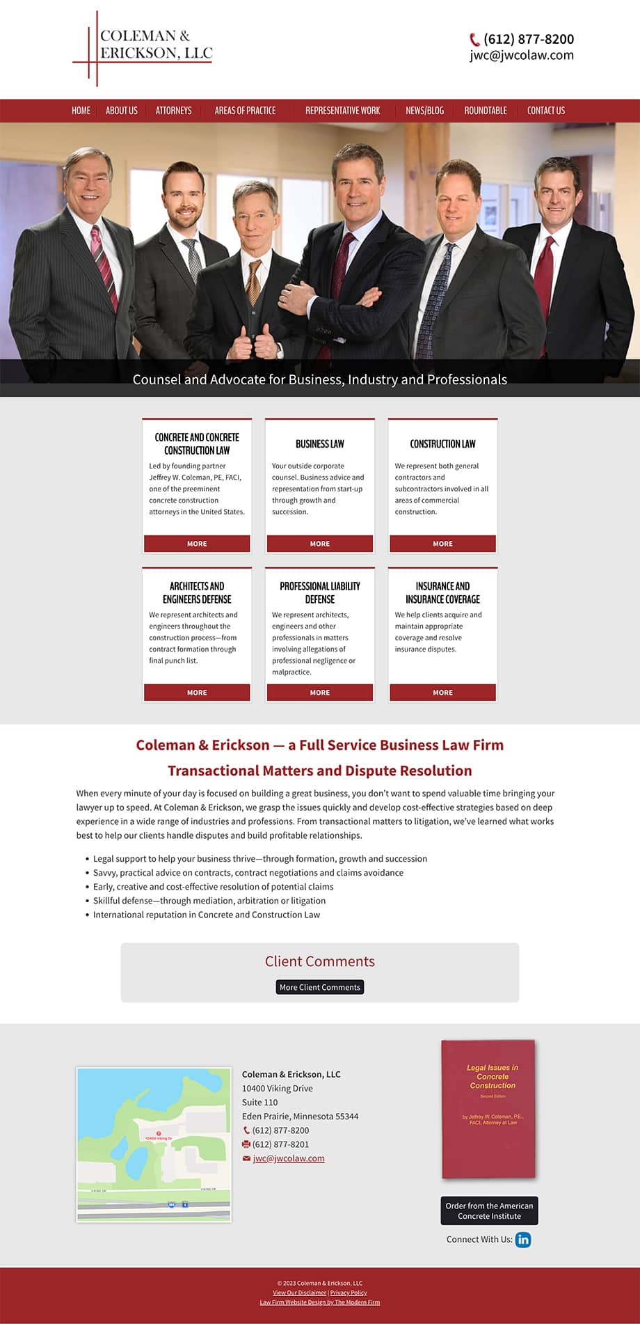 Law Firm Website Design for Coleman & Erickson, LLC