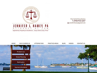 Law Firm Website design for Jennifer L. Hamey, PA