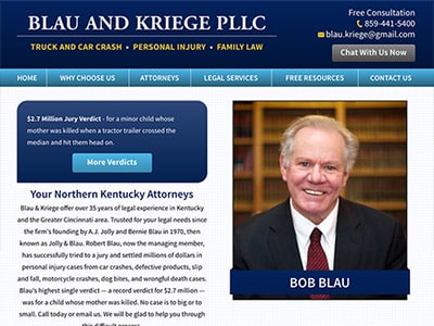 Law Firm Website design for Blau & Kriege PLLC