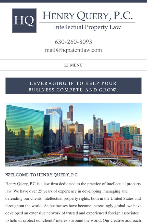 Mobile Friendly Law Firm Webiste for Henry Query, P.C.