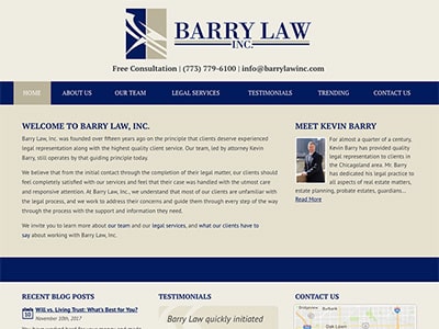 Law Firm Website design for Barry Law, Inc.