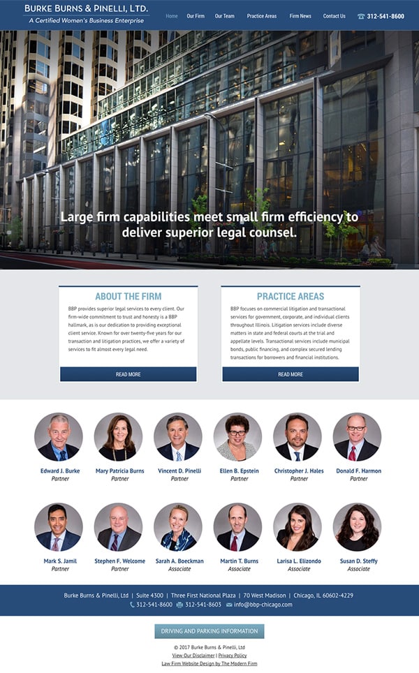 Website Design for Chicago Law Firm Burke Burns & Pinelli, Ltd