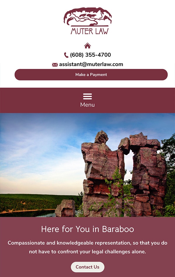 Mobile Friendly Law Firm Webiste for Muter Law Office LLC