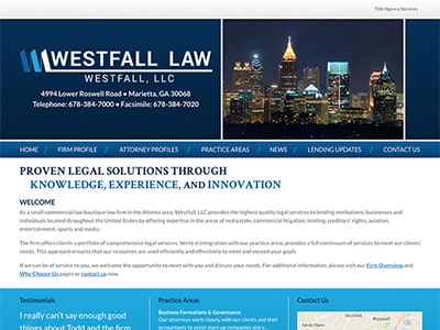 Law Firm Website design for Westfall, LLC