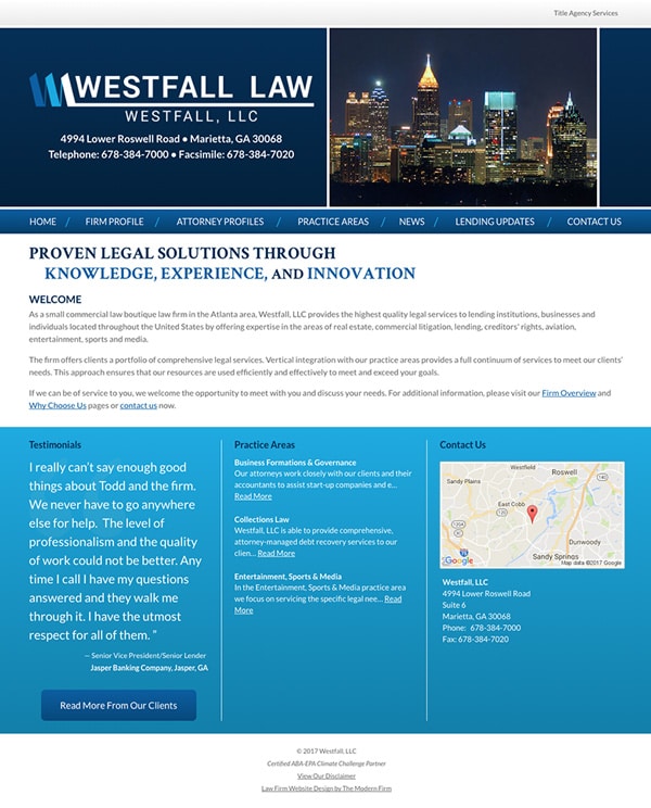 Law Firm Website Design for Westfall, LLC