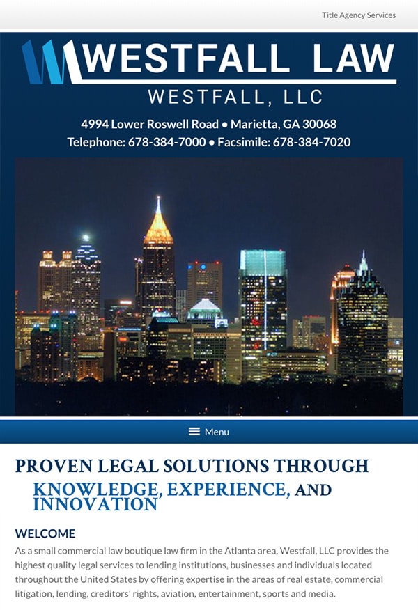 Mobile Friendly Law Firm Webiste for Westfall, LLC