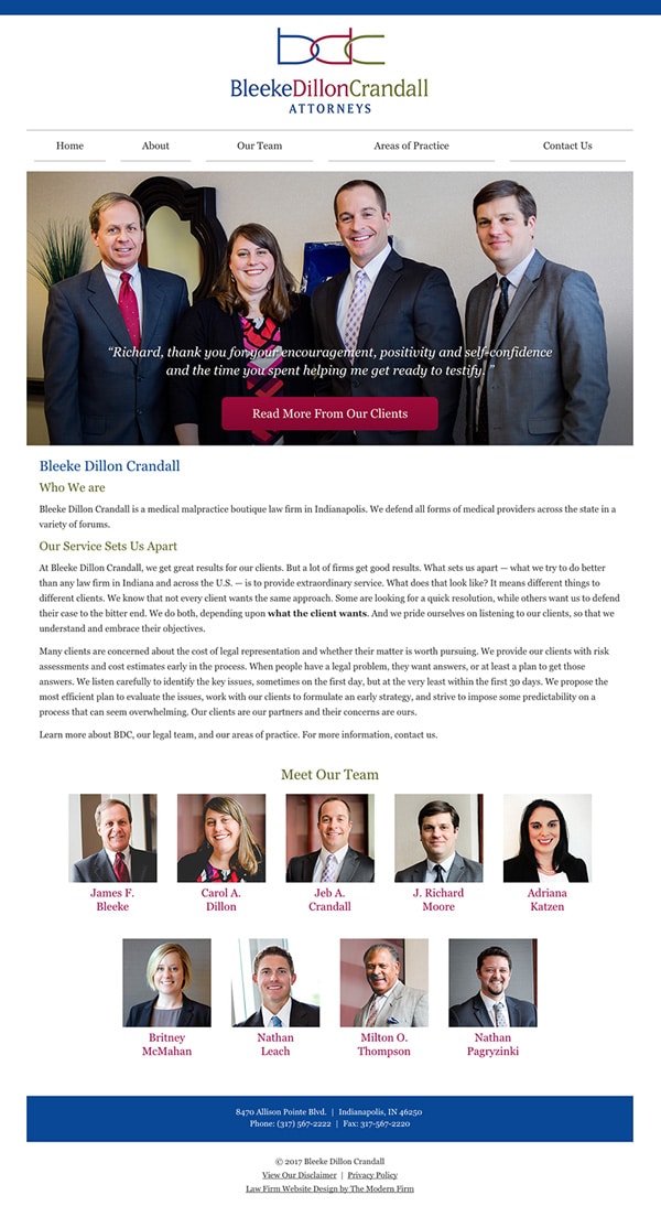 Law Firm Website Design for Bleeke Dillon Crandall