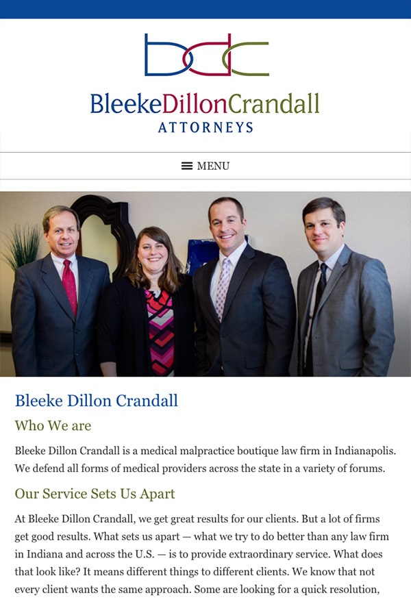 Mobile Friendly Law Firm Webiste for Bleeke Dillon Crandall