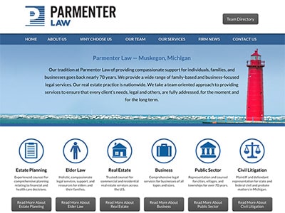 Law Firm Website design for Parmenter Law