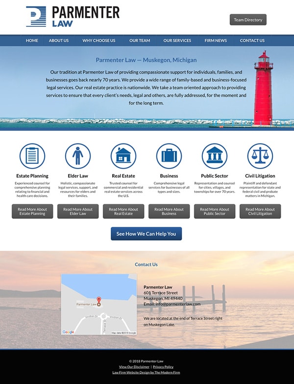 Law Firm Website Design for Parmenter Law