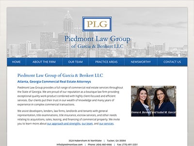 Law Firm Website design for Piedmont Law Group of Gar…