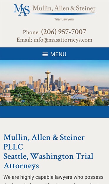 Responsive Mobile Attorney Website for Mullin, Allen & Steiner PLLC