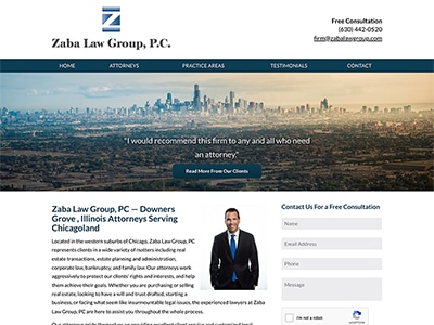 Law Firm Website design for Hubeny & Zaba, LLC