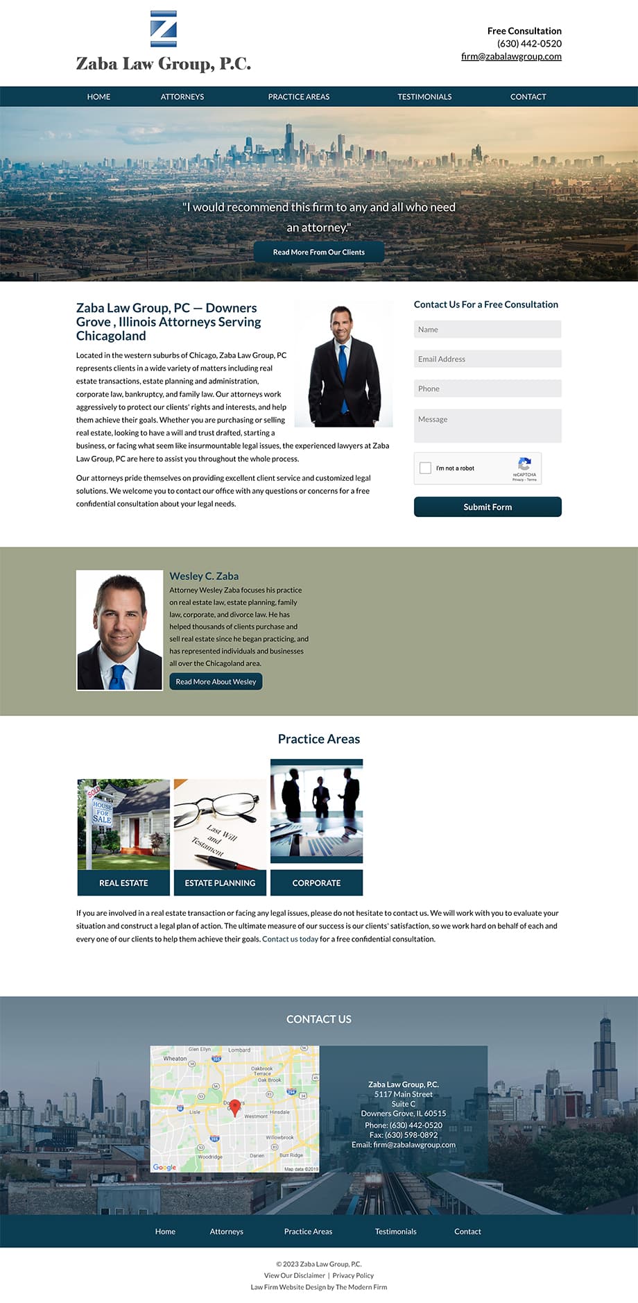 Law Firm Website Design for Zaba Law Group, P.C.