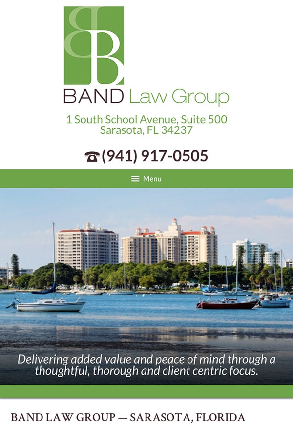 Mobile Friendly Law Firm Webiste for Band Law Group