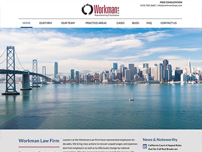 Law Firm Website design for Workman Law Firm, PC