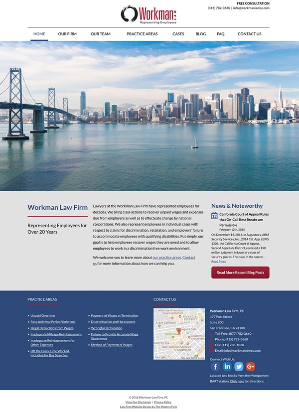 Law Firm Website Design for Workman Law Firm, PC